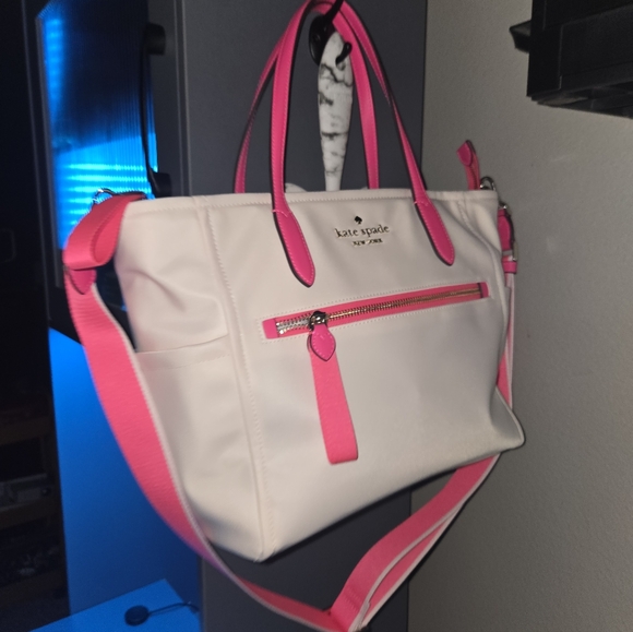 kate spade Handbags - Kate Spade Light Pink And Neon Tote with Pink Accents